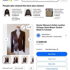 Danier Italian Leather Button-Front Fitted Blazer in Cherry Red